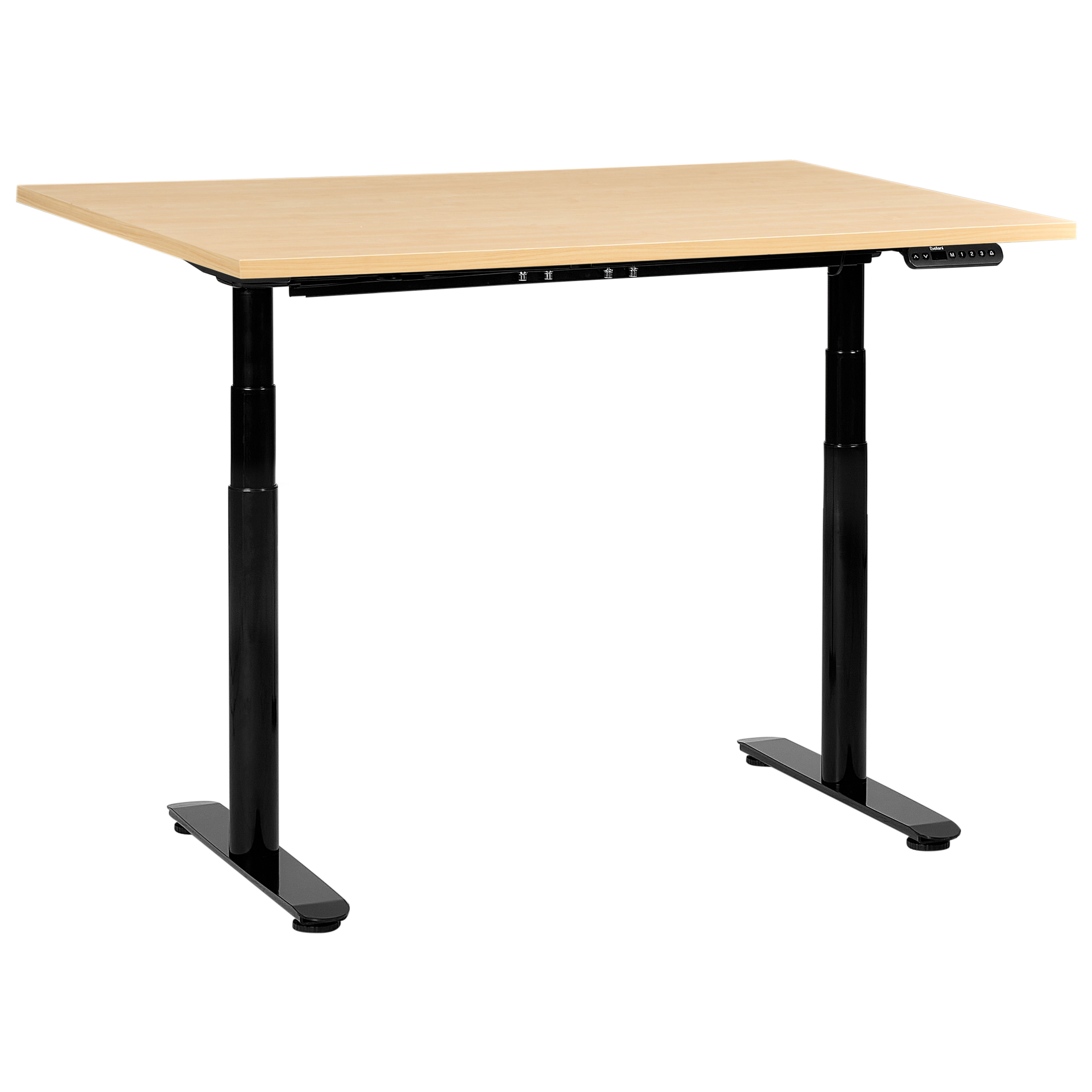 Elektriskt höj- och sänkbart skrivbord DESTINAS 120 cm 72 cm Svart/ Ljusbrun