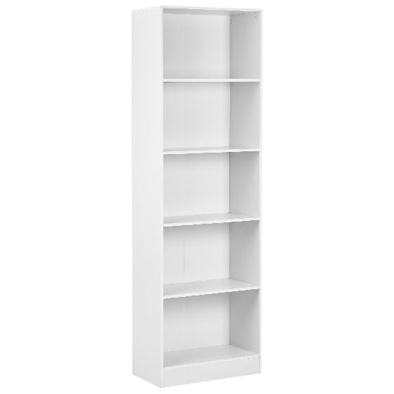 Bokhylla med 5 hyllor WINNIPEG 174 cm Vit