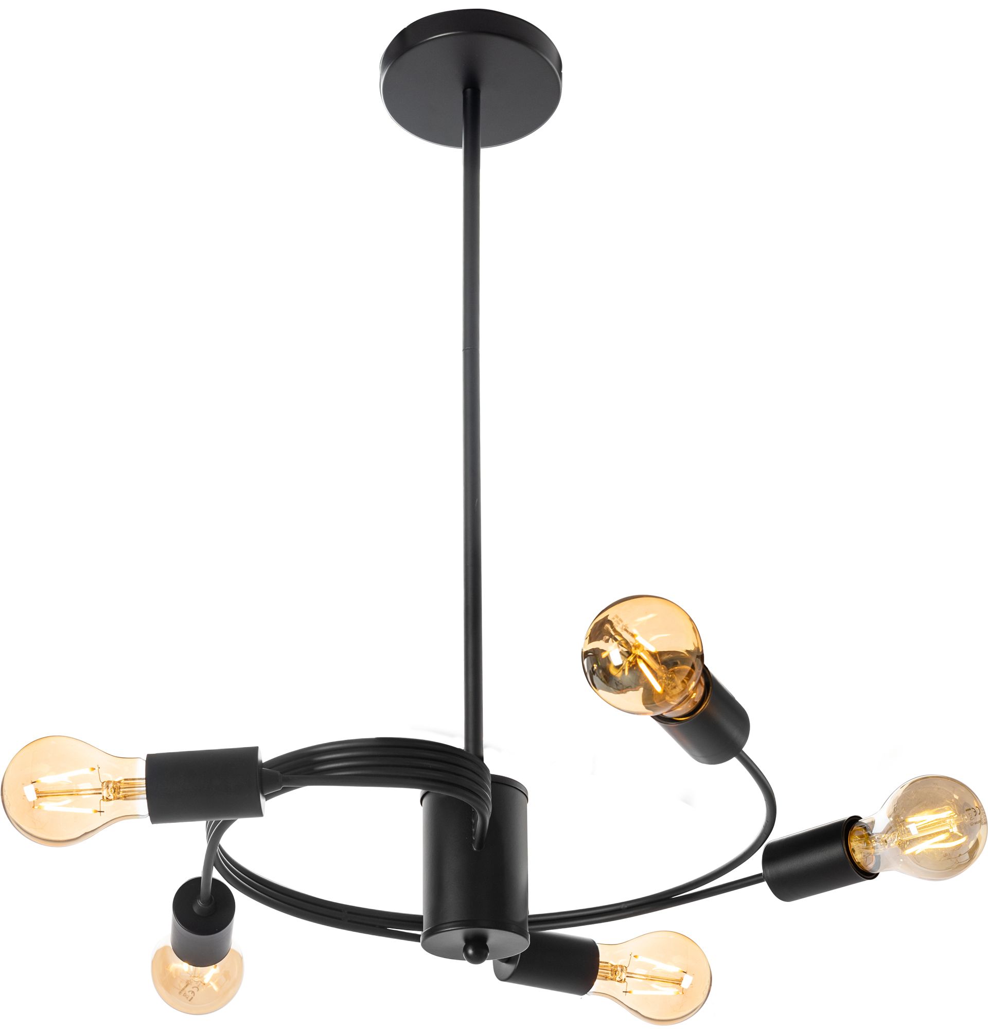 TOOLIGHT hängande taklampa APP739-5CP Svart 38x38x73cm