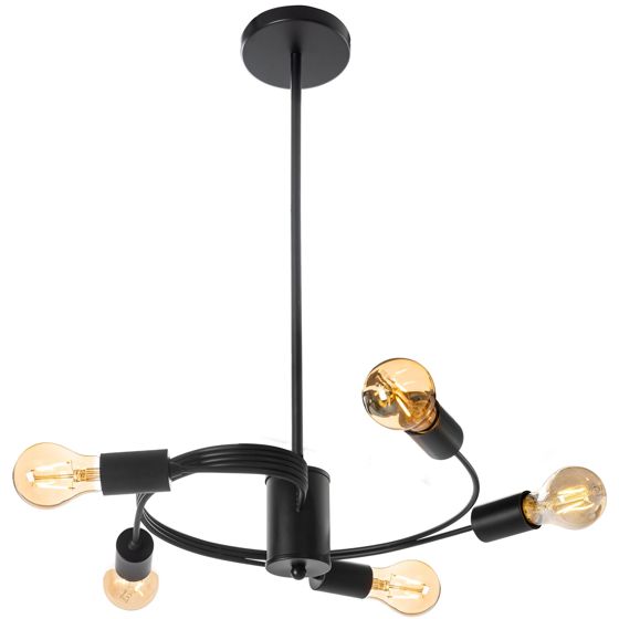 TOOLIGHT hängande taklampa APP739-5CP Svart 38x38x73cm