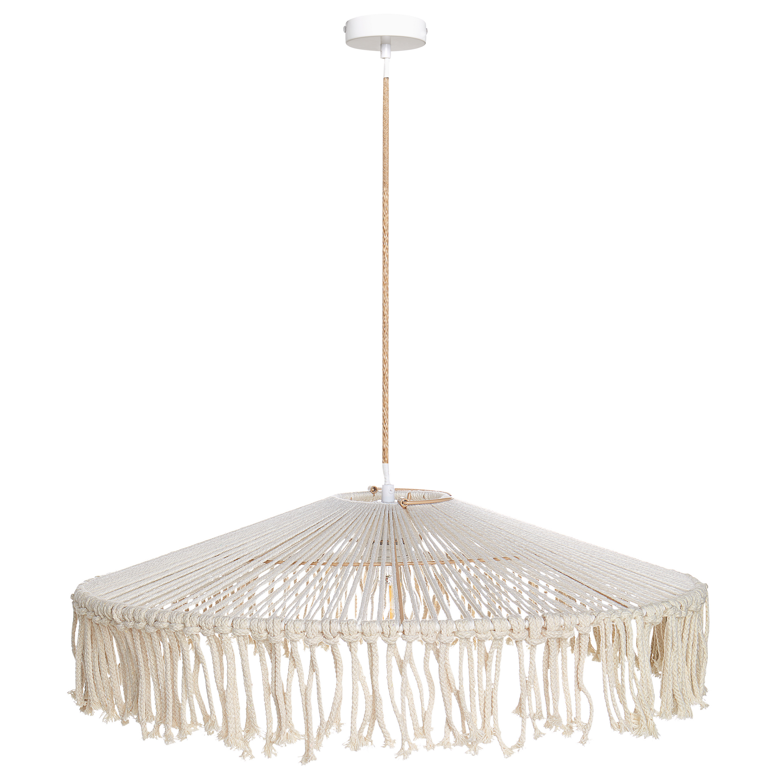 Pendellampa AKOBO Pappersrep Beige