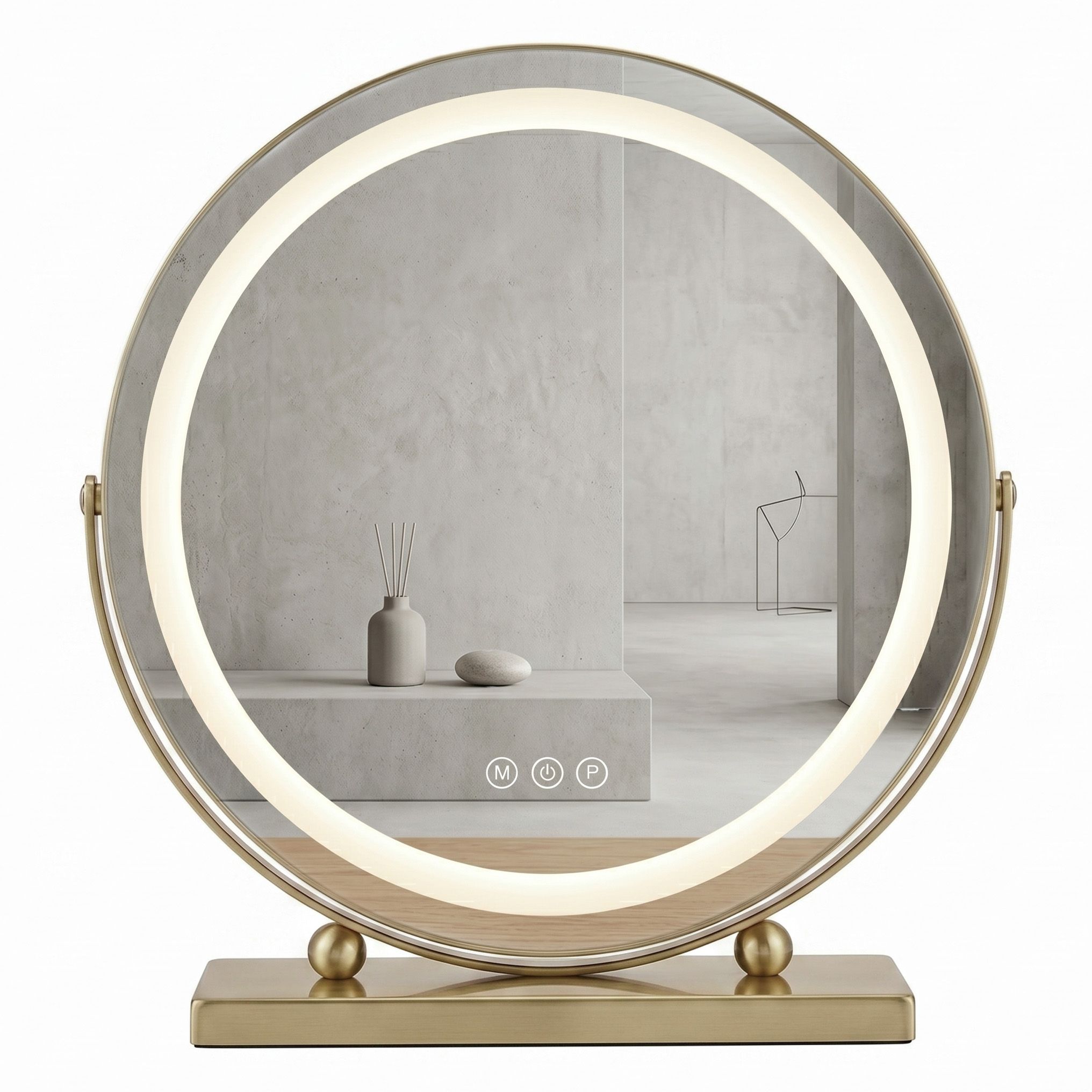 REA spegel Make-up 40cm LED Guld 12x4x43cm