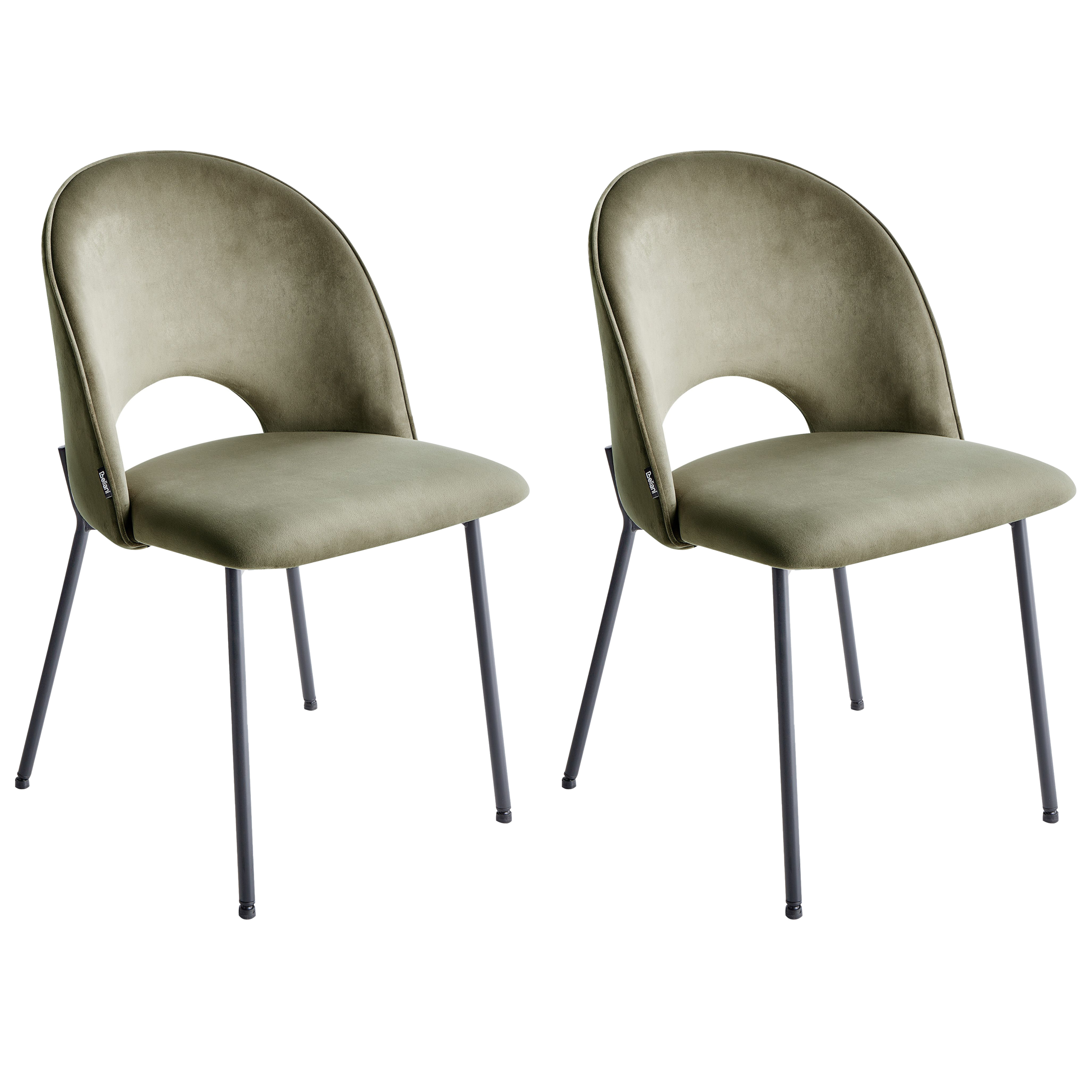 Set med 2 matstolar COVELO Sammet Mörkgrön
