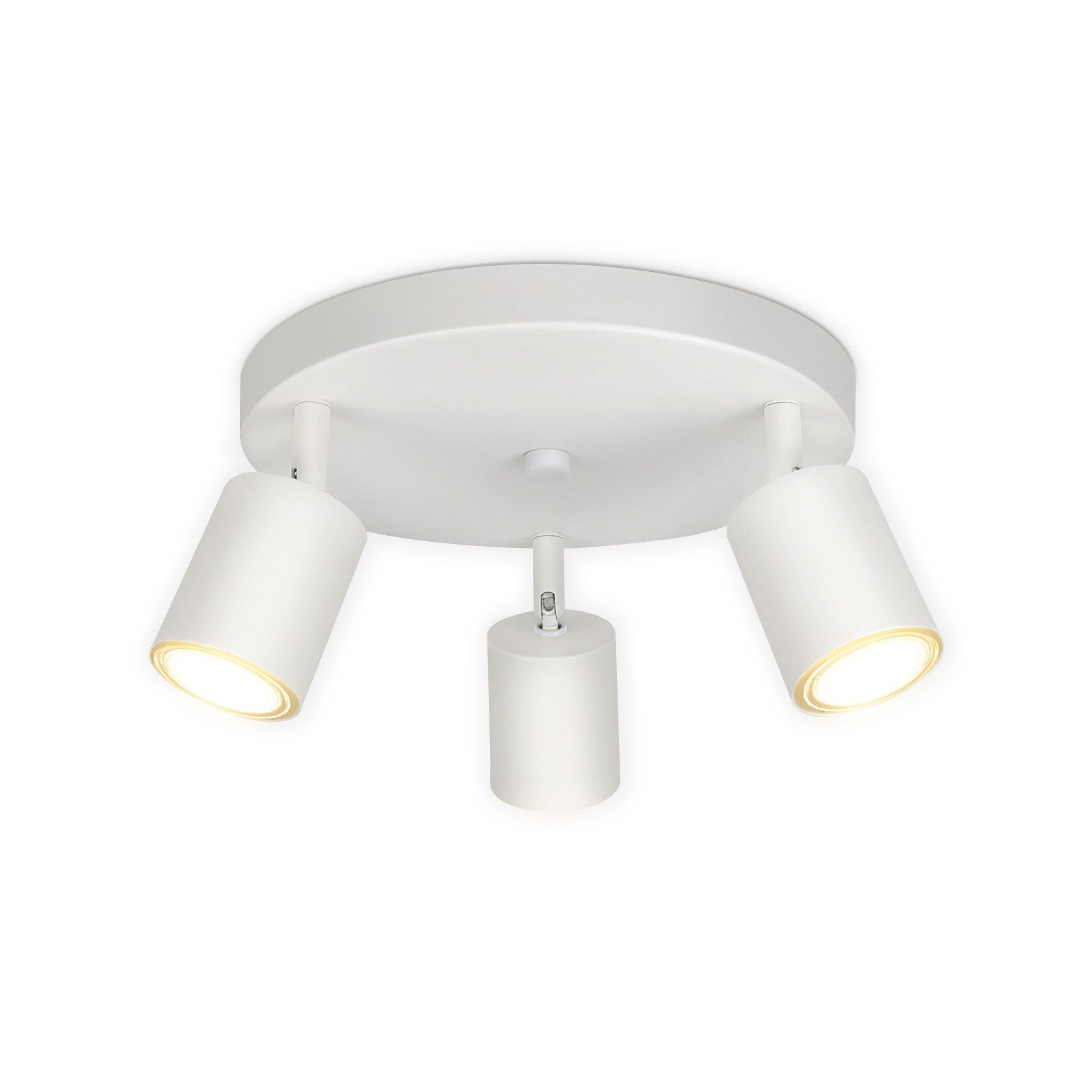 NETTLIFE LED - taklampa för hallen, taklampa för vardagsrummet, 3 runda vita GU10-lampor