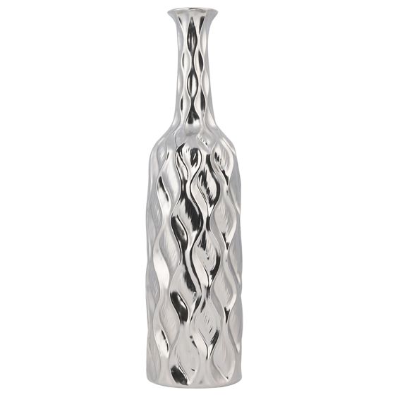 Dekorationsvas BASSANIA 45 cm Stengods Silver