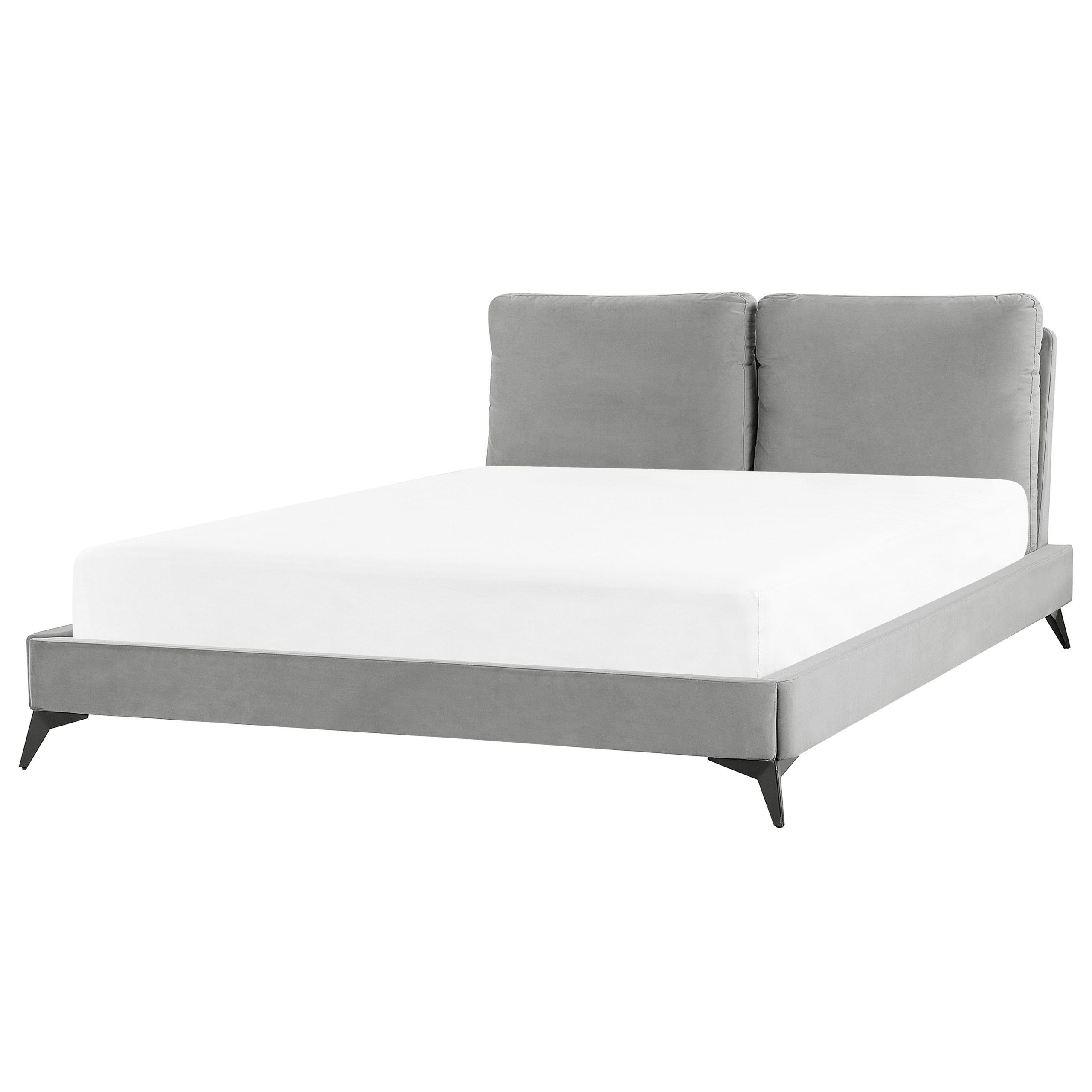 Säng med lamellram Sammet MELLE 160 x 200 cm Grå