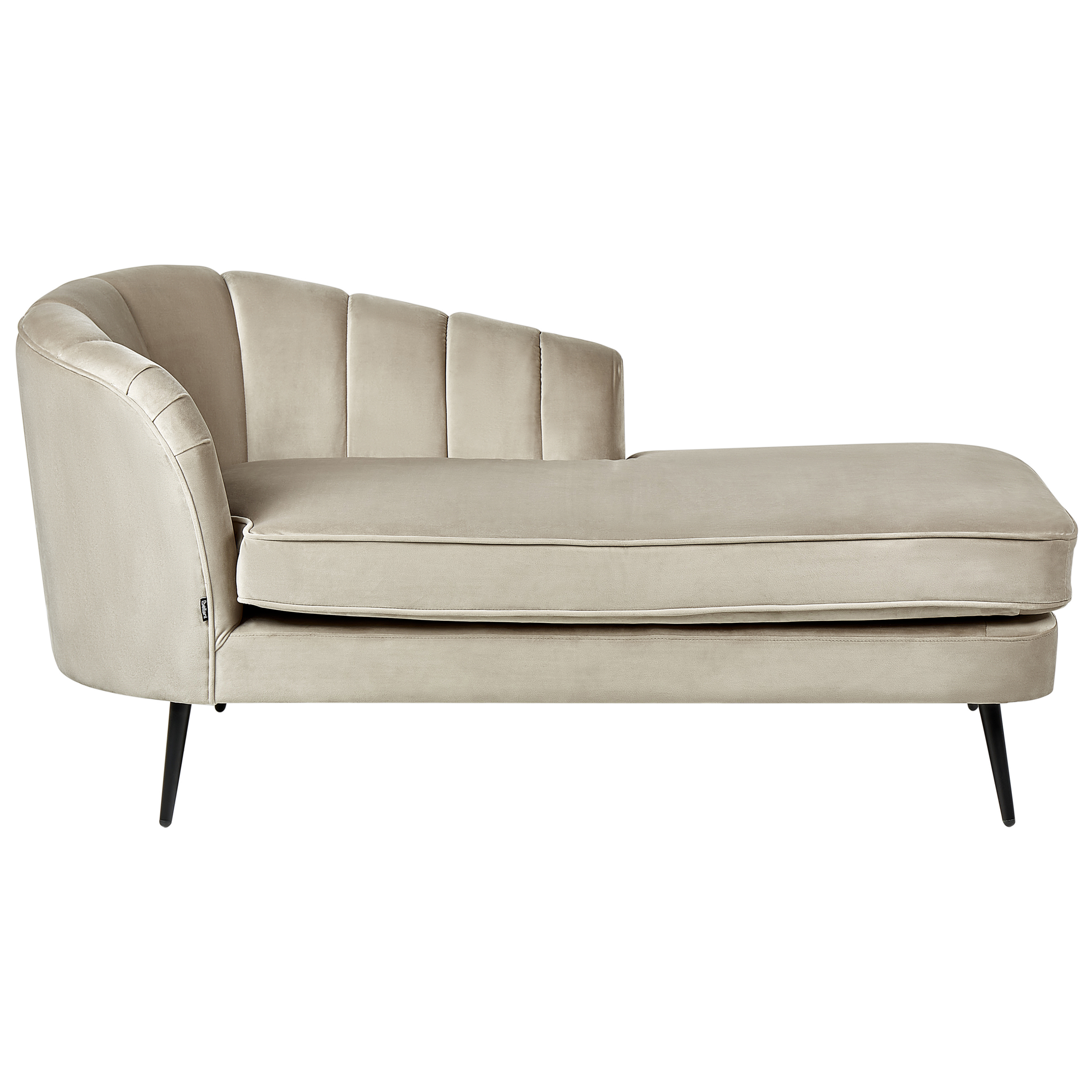 Vänstervänd schäslong ALLIER Sammet Beige