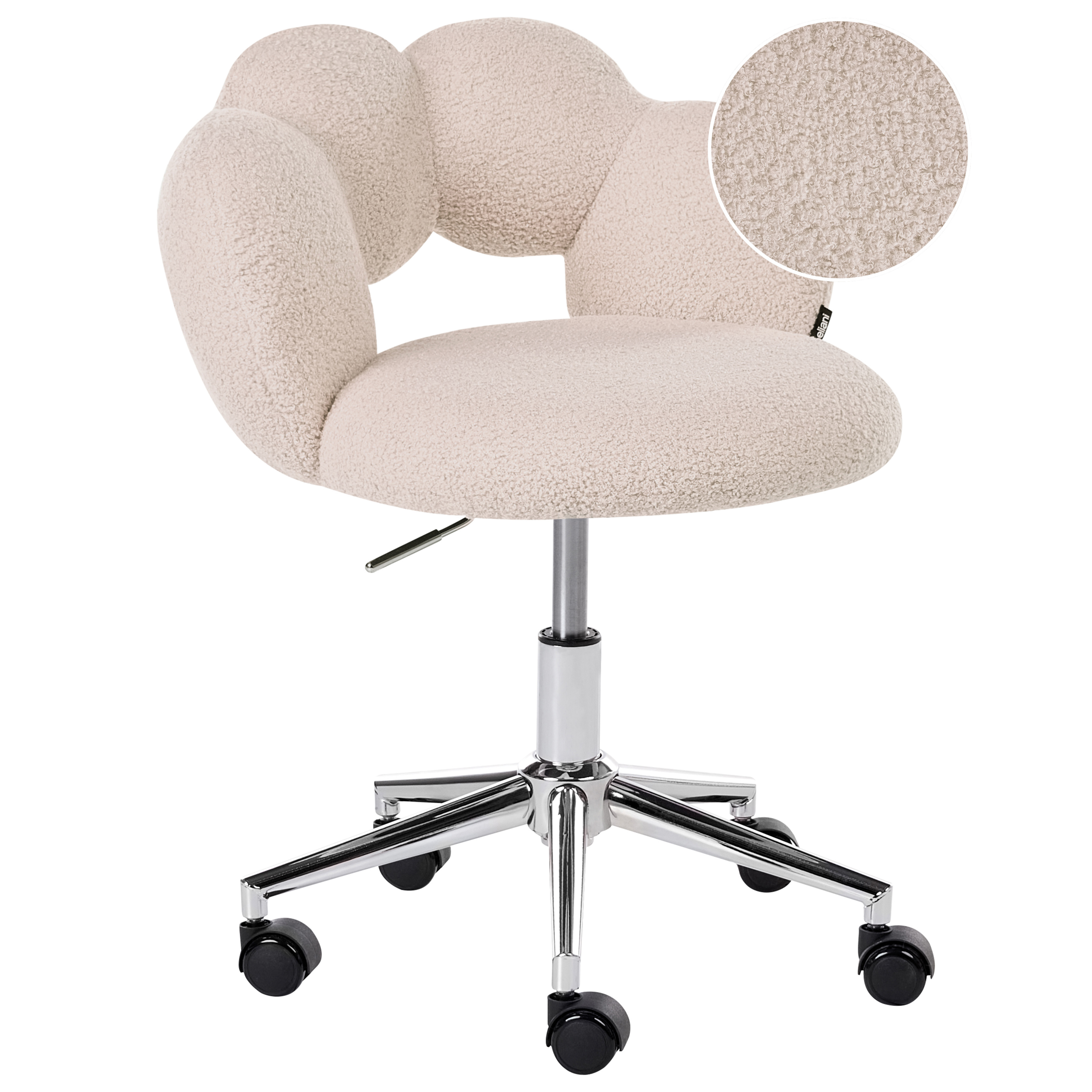 Skrivbordsstol WHIZZY Bouclé Ljusbeige