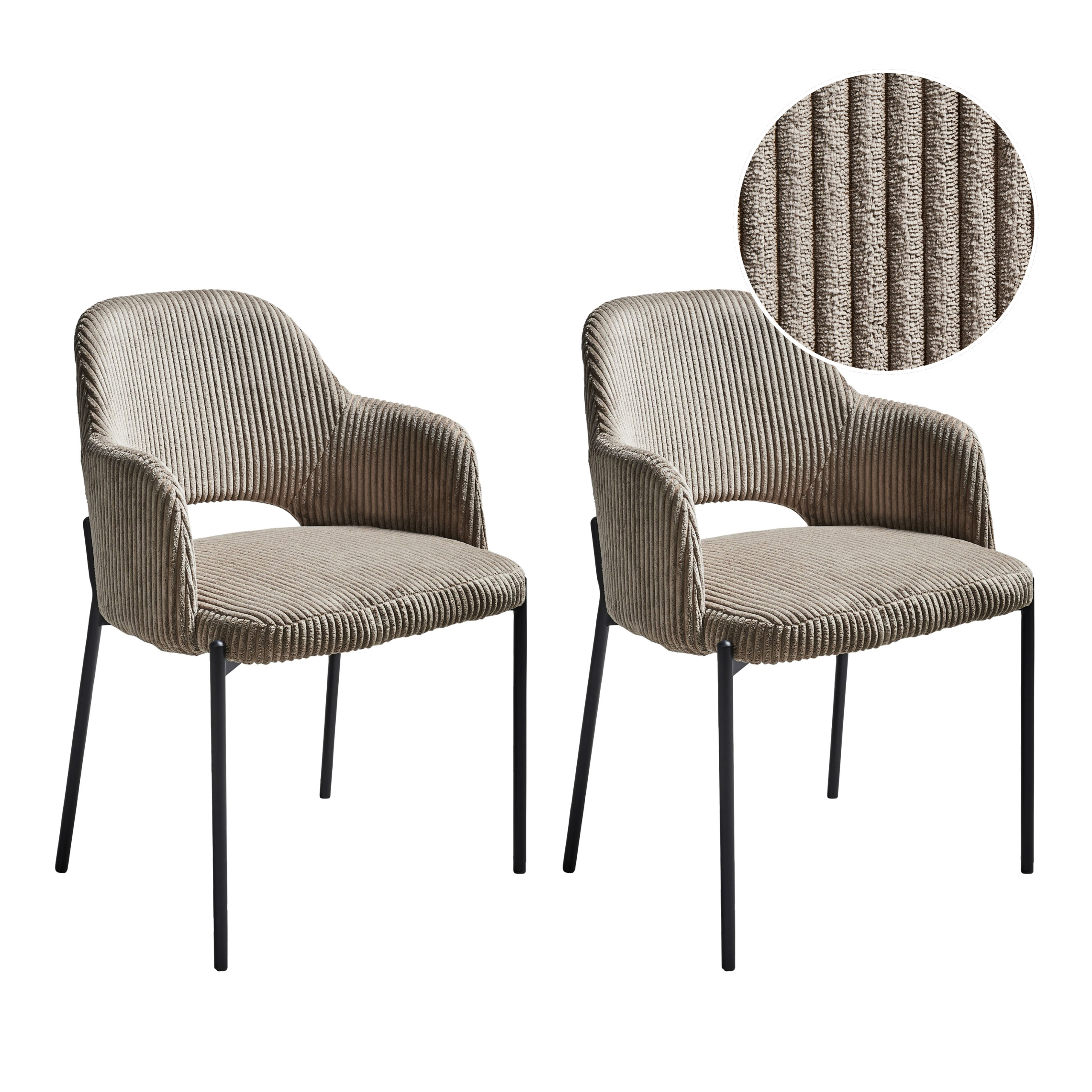Set med 2 matstolar RATON Manchester Taupe