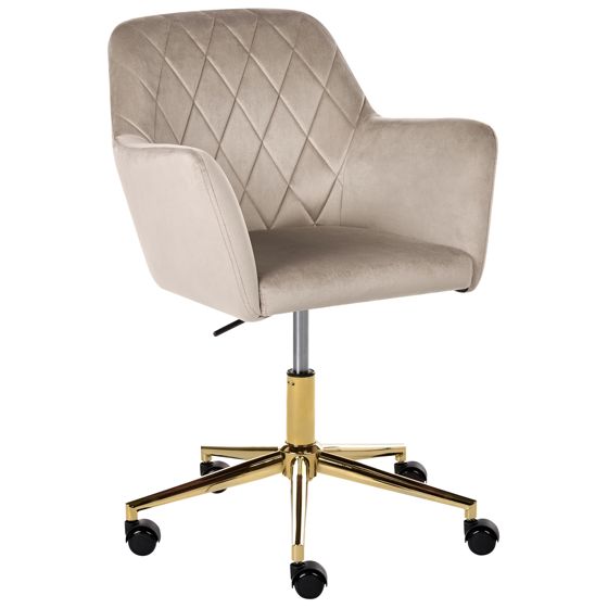 Skrivbordsstol LELORIA Sammet Taupe