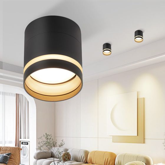 NETTLIFE LED - utanpåliggande spotlight rund takspotlight svart 5 W utanpåliggande spotlight liten akryl