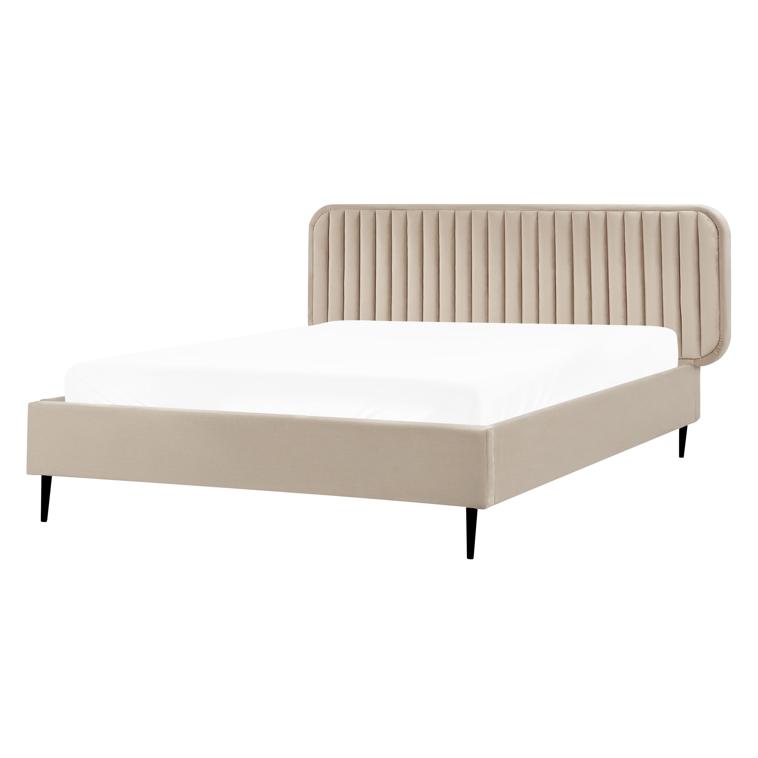 Säng med lamellram Sammet BRIN 140 x 200 cm Taupe