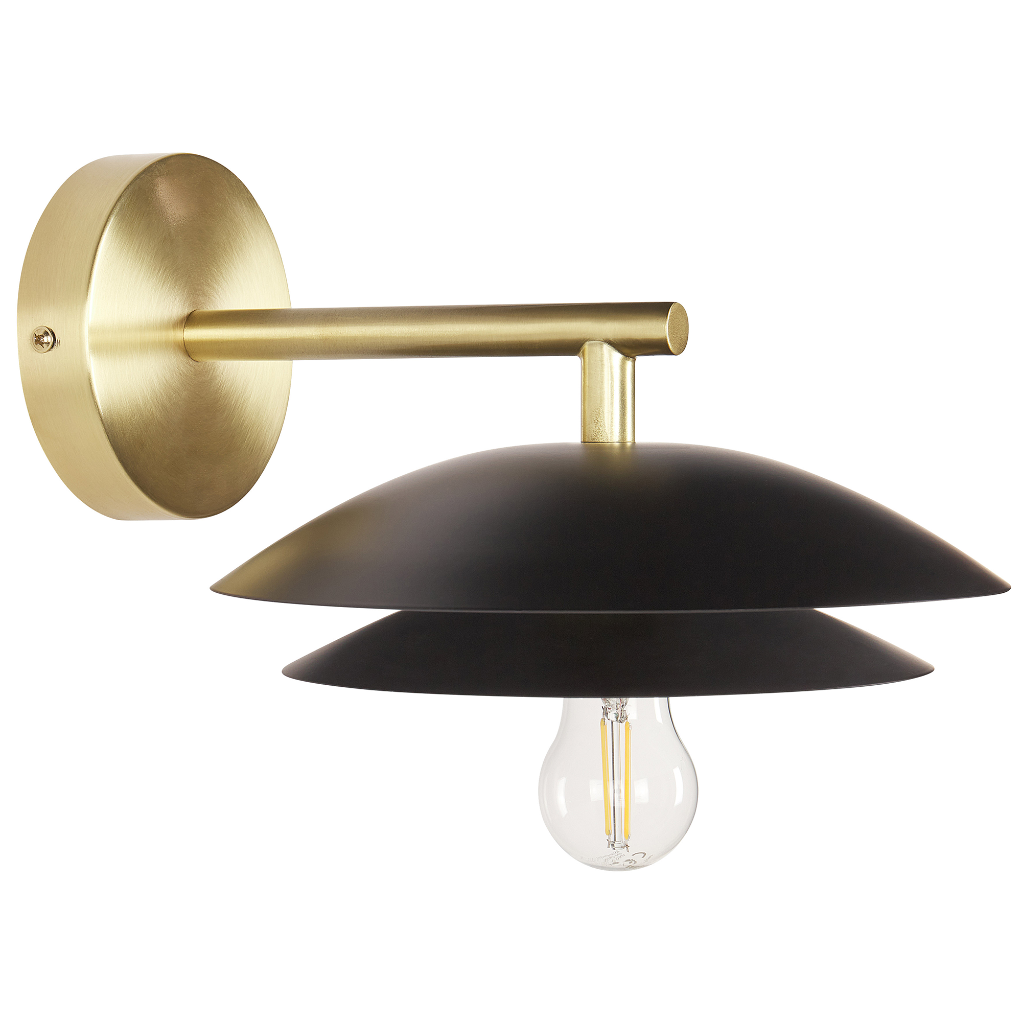 Vägglampa LASOLO Metall Svart