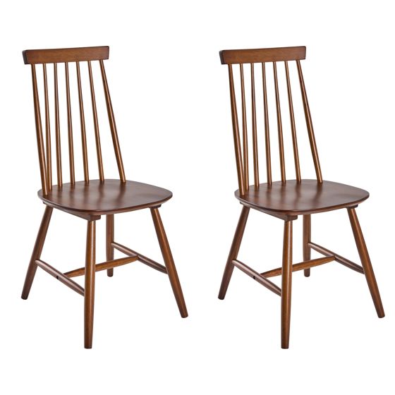 Set med 2 matstolar BURBANK Trä Brun