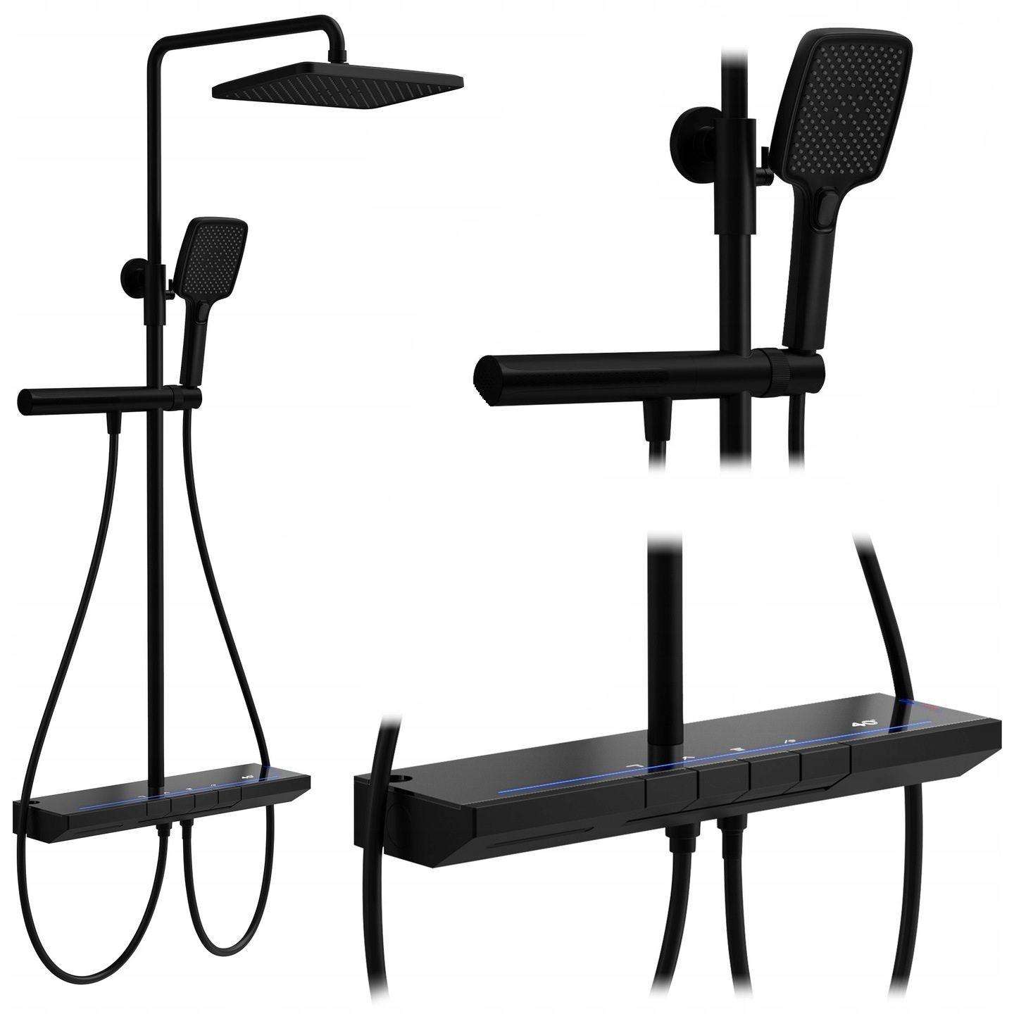 REA Duschset PEDRO Svart, 50x48,5x102cm