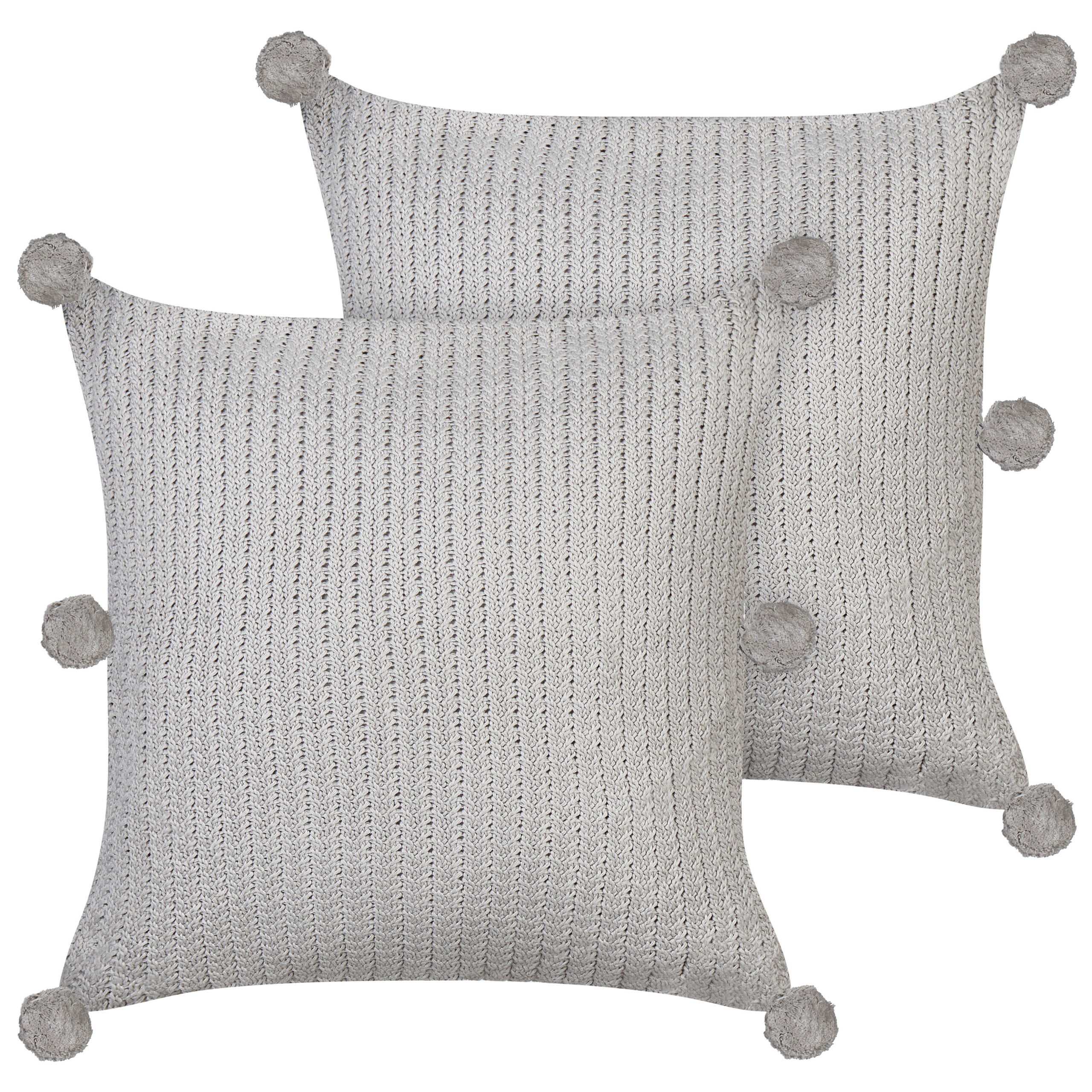 Set med 2 prydnadskuddar OCOTEA 45 x 45 cm Bomull Grå Monokromt