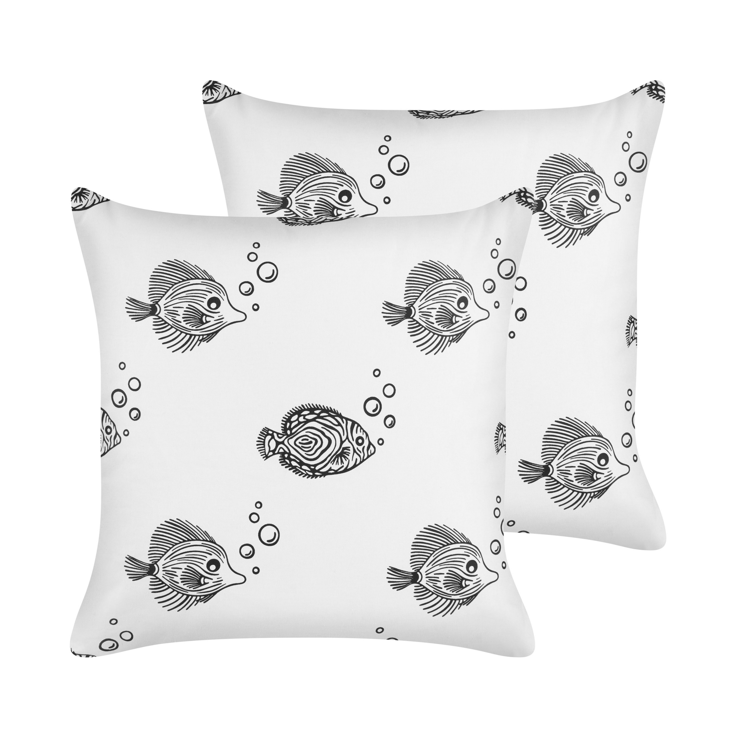 Set med 2 prydnadskuddar TWEEDIA 45 x 45 cm Bomull Vit