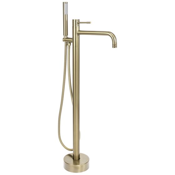 REA golvmonterad badkarsblandare Lungo Diamond , Borstat guld, 23,5x16x88cm