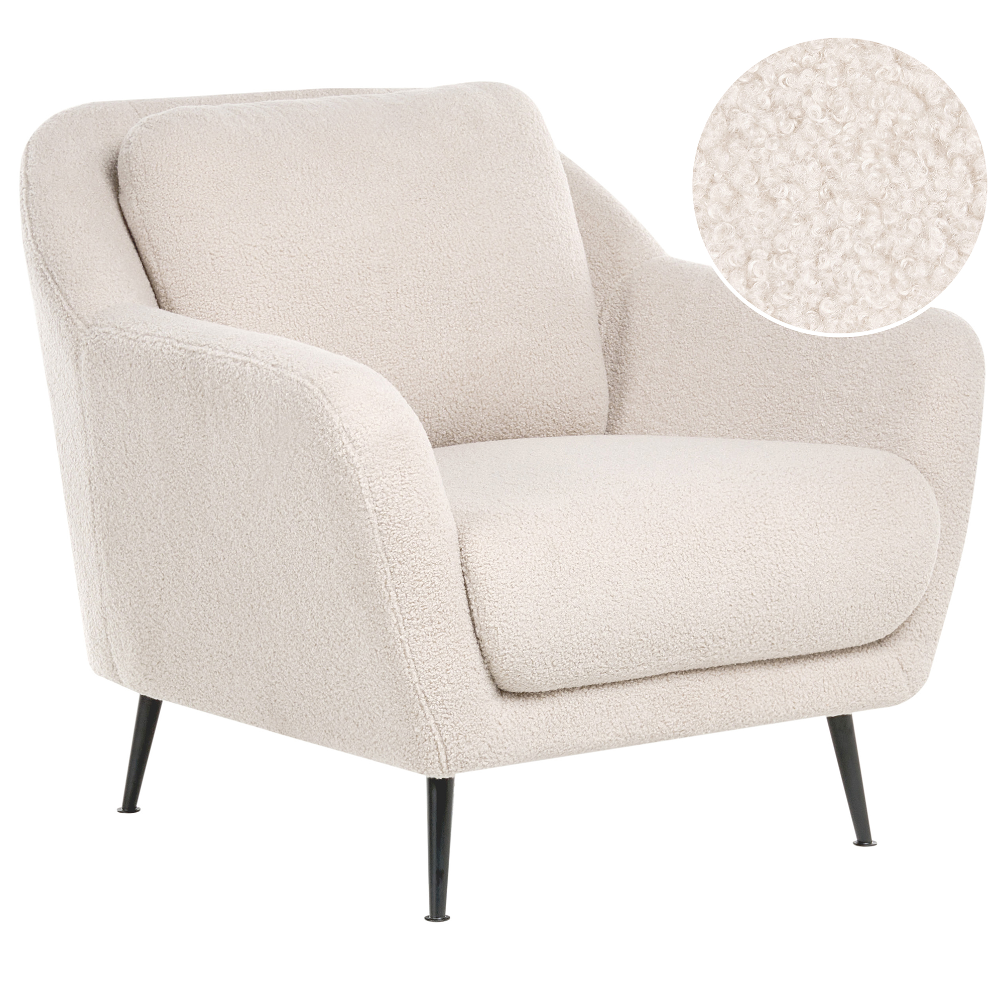 Fåtölj EIBY Bouclé Beige