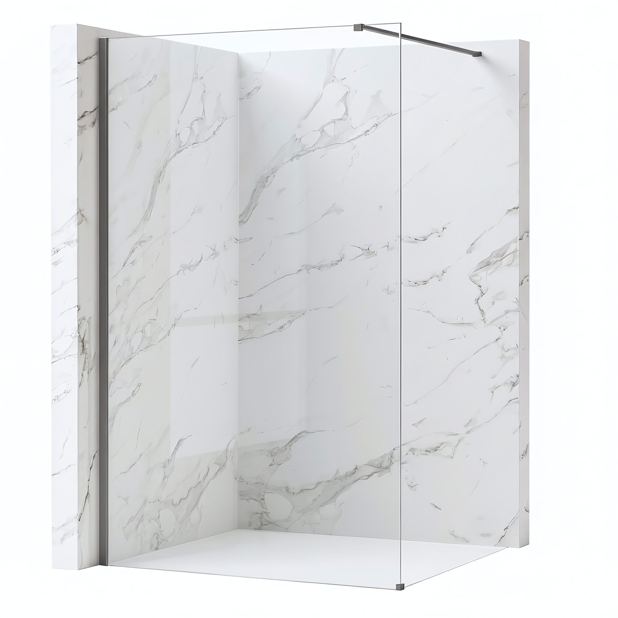 REA Duschvägg Flexi Transparent 90 Titan, 120x90x195cm