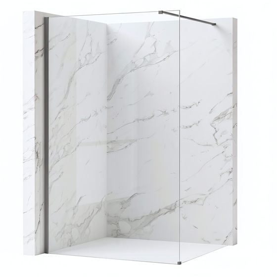 REA Duschvägg Flexi Transparent 90 Titan, 120x90x195cm