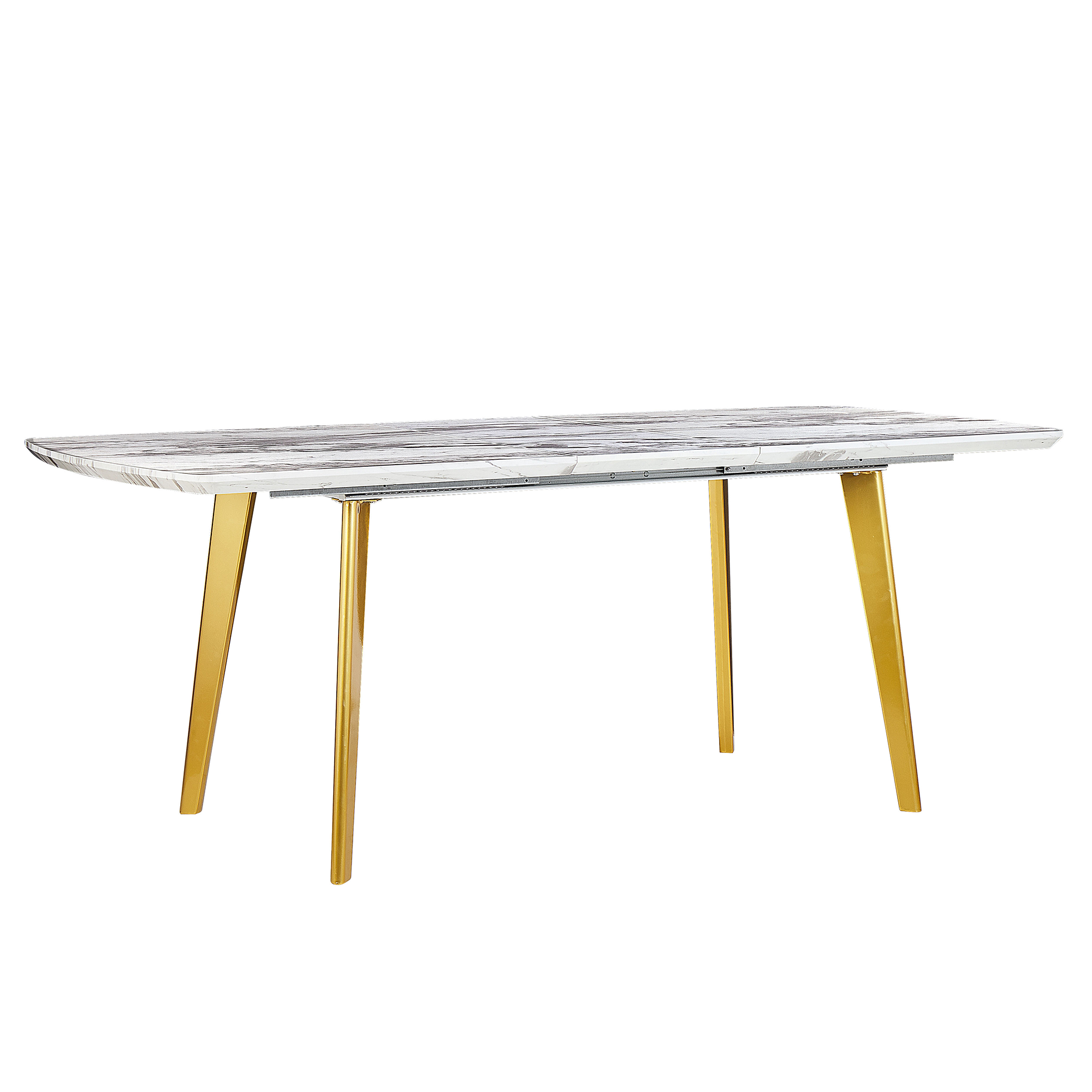 Förlängningsbart matbord MOSBY Marmor/ Guld 160/200 cm 90 cm