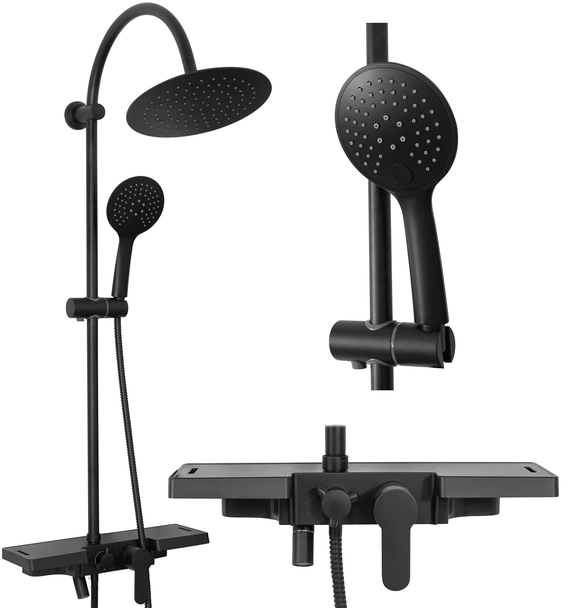REA Duschset VIGO Svart, 51,5x40x99cm