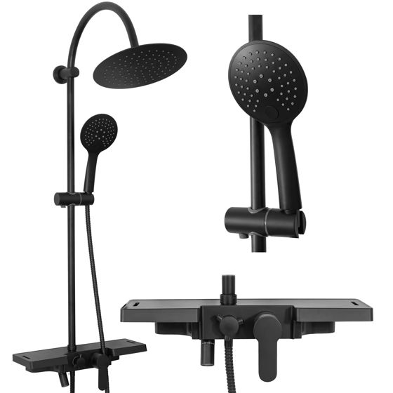 REA Duschset VIGO Svart, 51,5x40x99cm