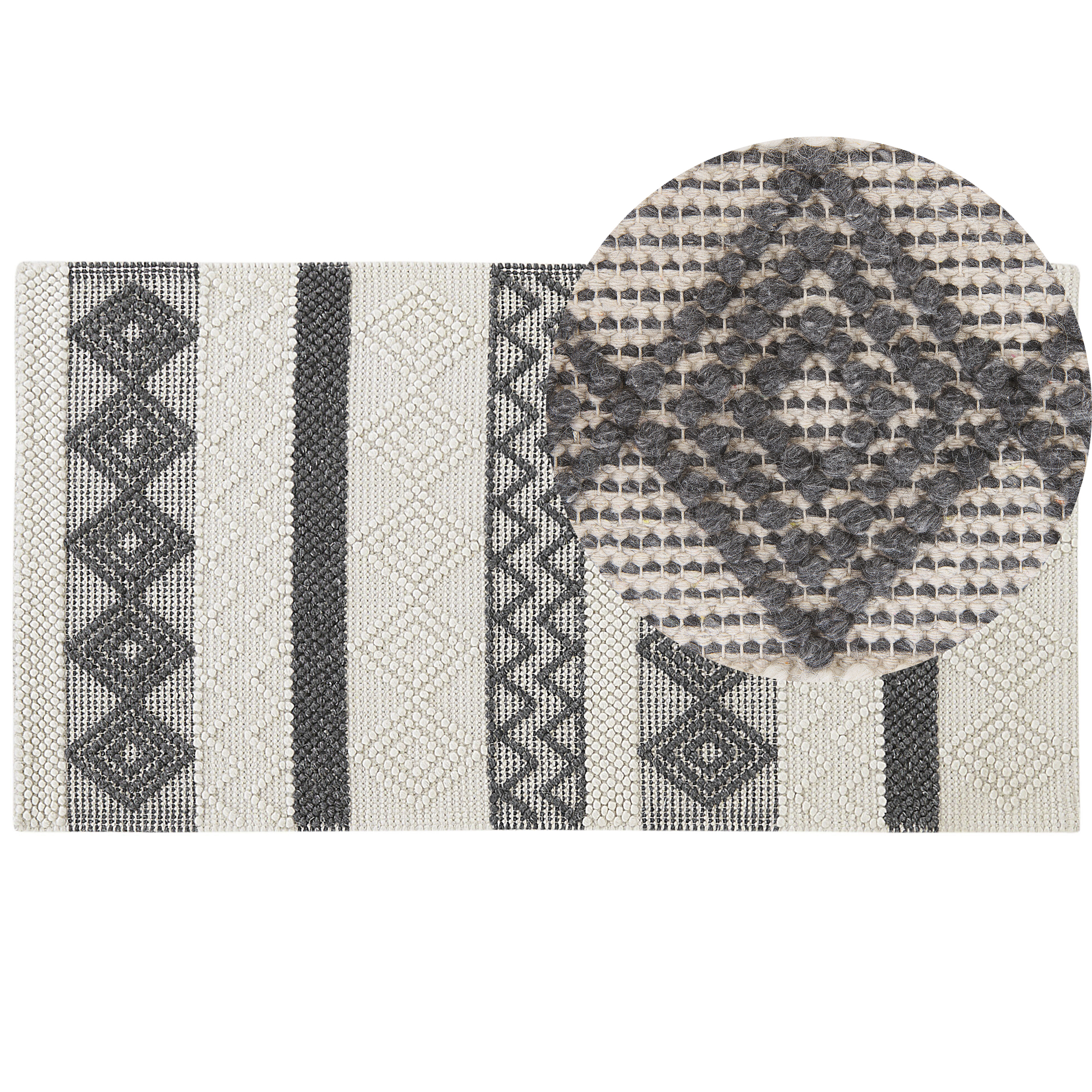 Matta DAVUTLAR Ljusbeige 80 x 150 cm Ull