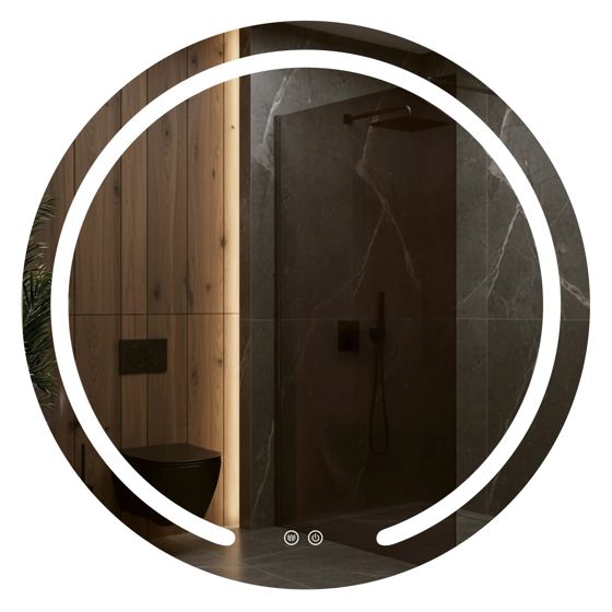 REA spegel MODERN 80cm LED Transparent 2,5x80x80cm
