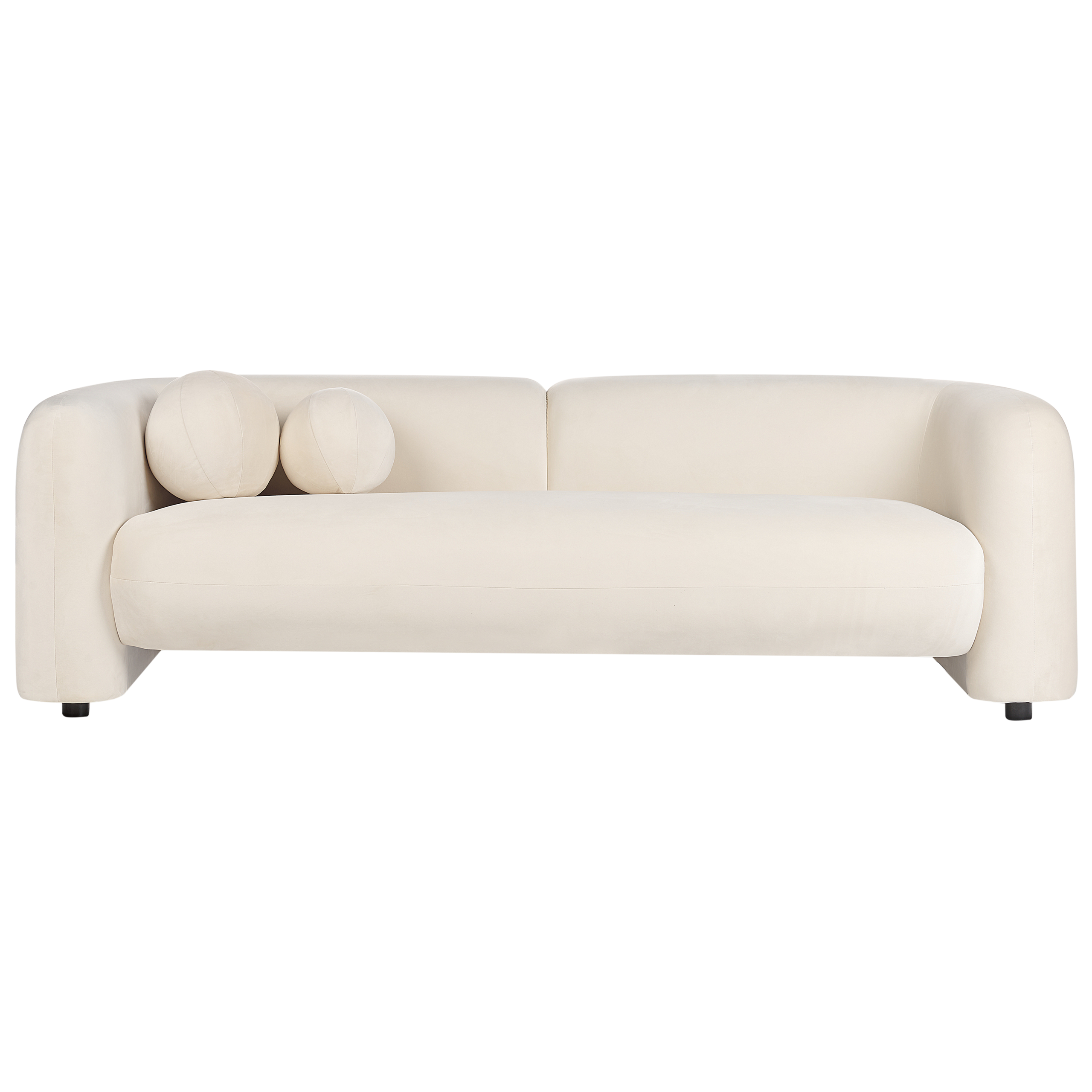 Soffa 3-sits LEIREN Sammet Off-White