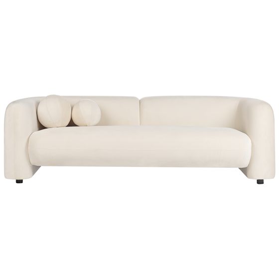 Soffa 3-sits LEIREN Sammet Off-White