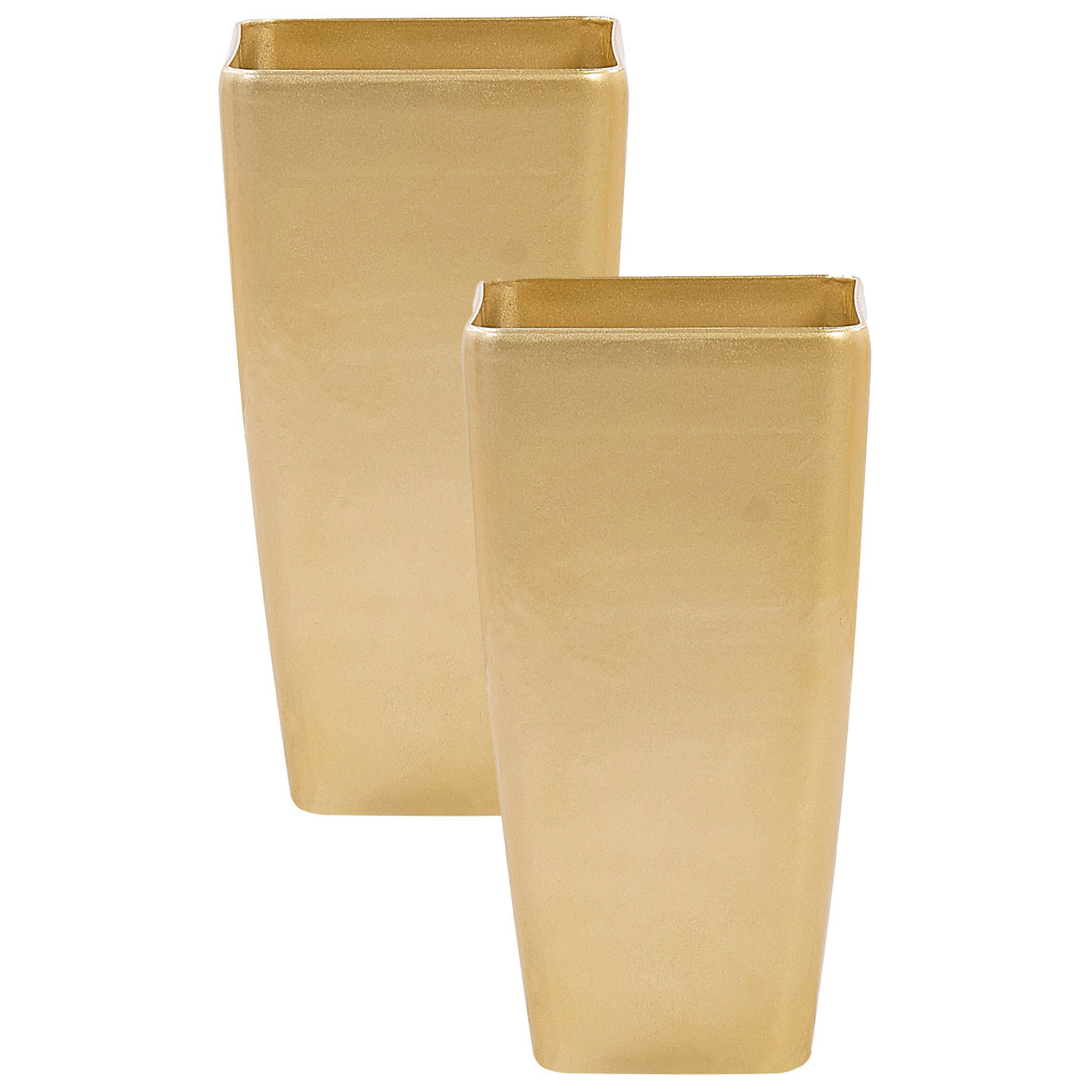 Set med 2 växtkrukor MODI 30 cm Guld