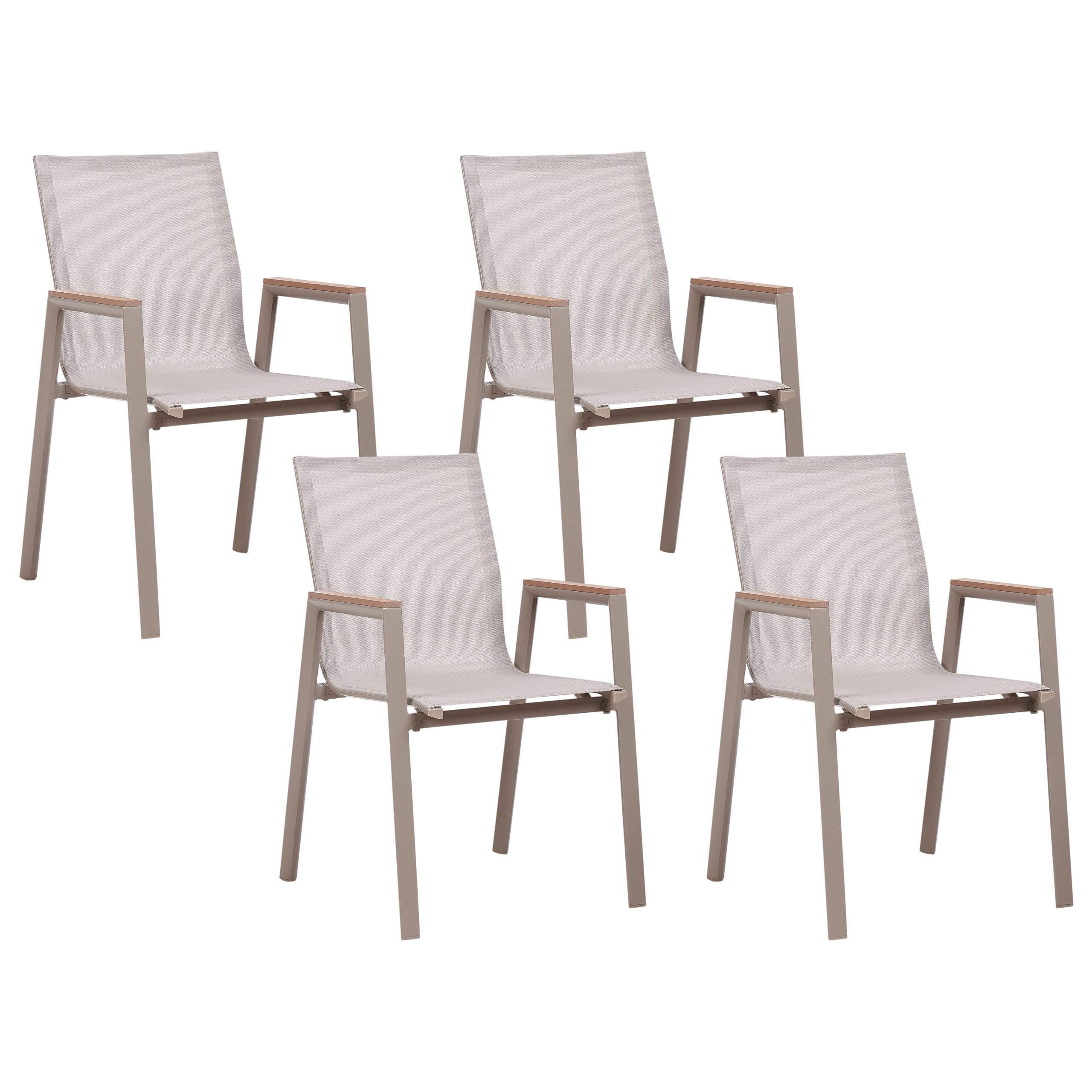 Set med 4 trädgårdsstolar TIANO Metall Taupe