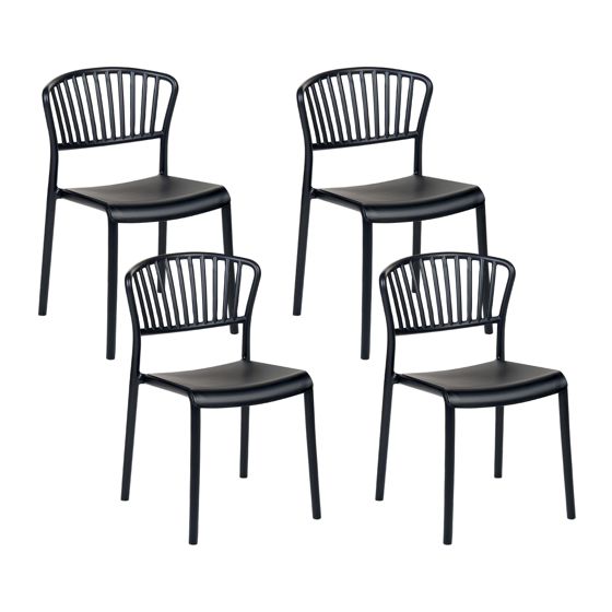 Set med 4 trädgårdsstolar GELA Svart
