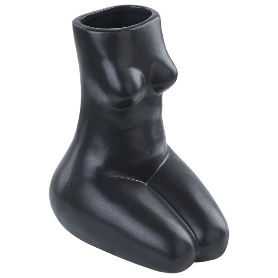 Blomvas PYRGOS 22 cm Keramik Svart