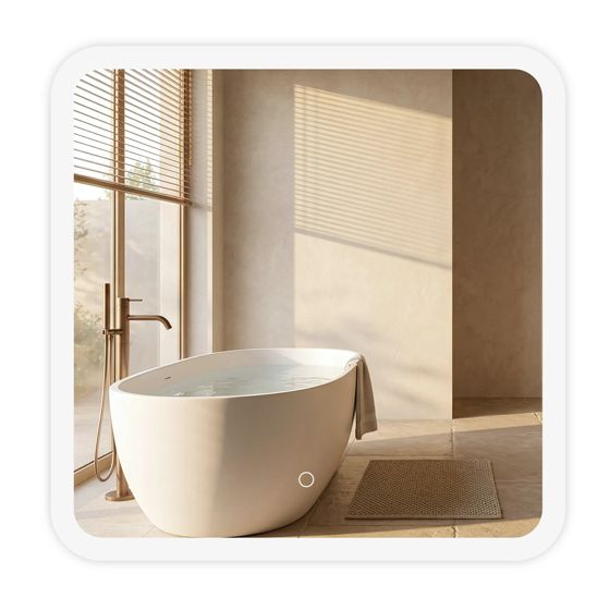 REA spegel TOP-2 70X70 70x70 Led Transparent 70x70x2cm