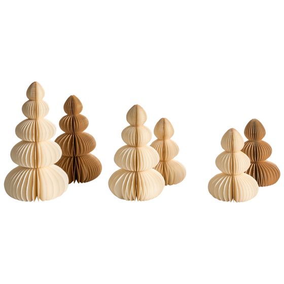 Set med 6 juldekorationer RANELVA 14/19/25 cm Julgran Brun/ Beige