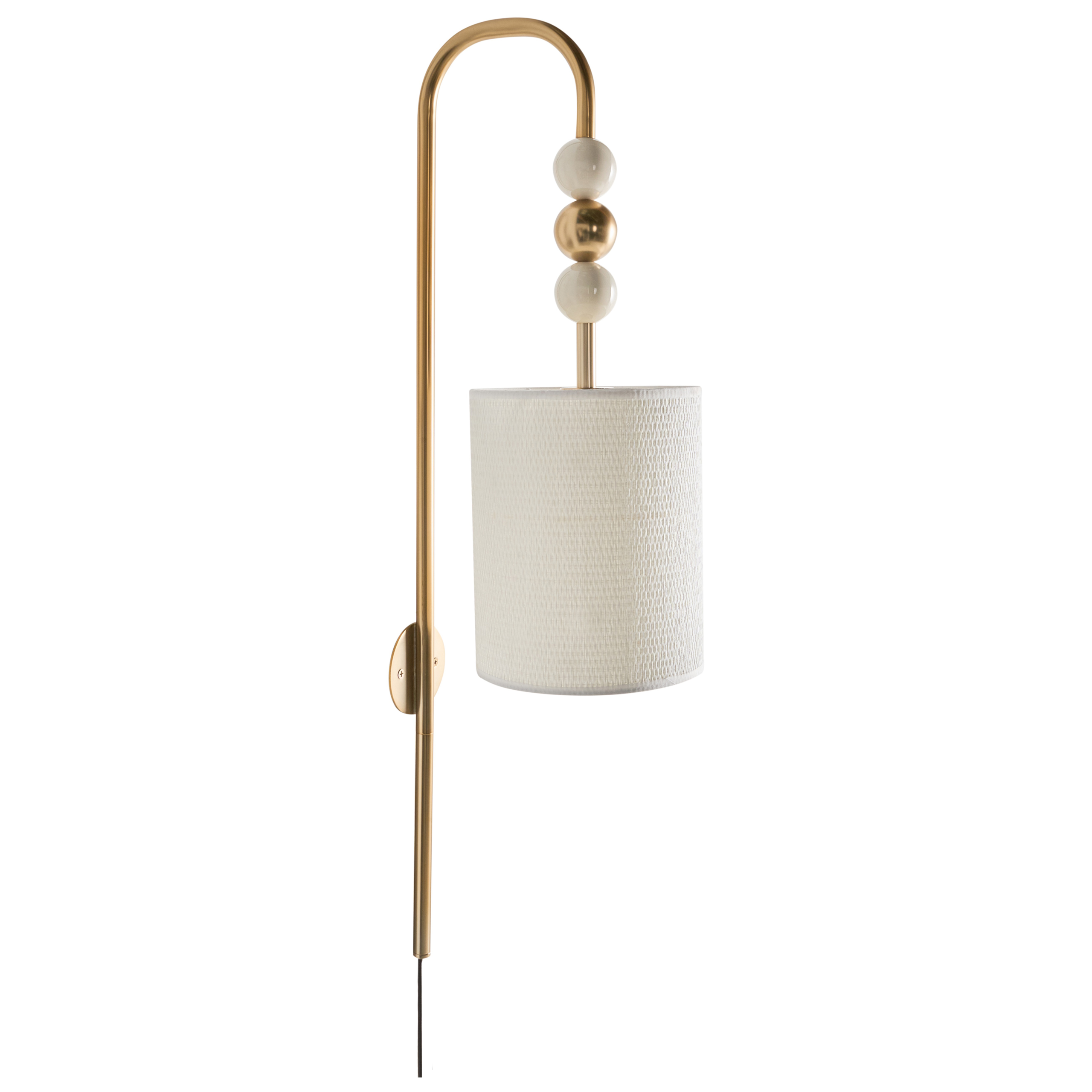 Vägglampa LOKY Metall Mässing/Beige