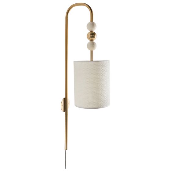 Vägglampa LOKY Metall Mässing/Beige
