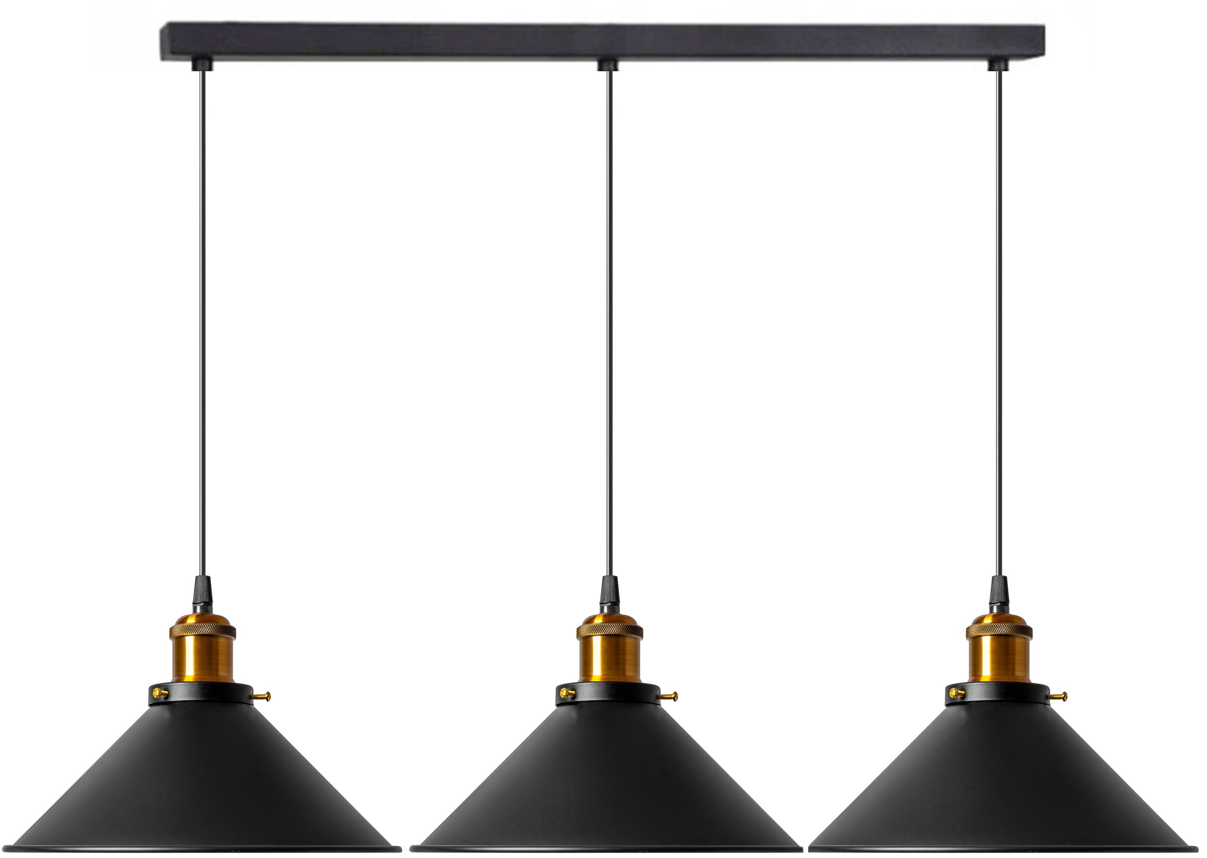 TOOLIGHT hängande taklampa APP017-3CP PORTO Svart 15,5x60x15,5cm