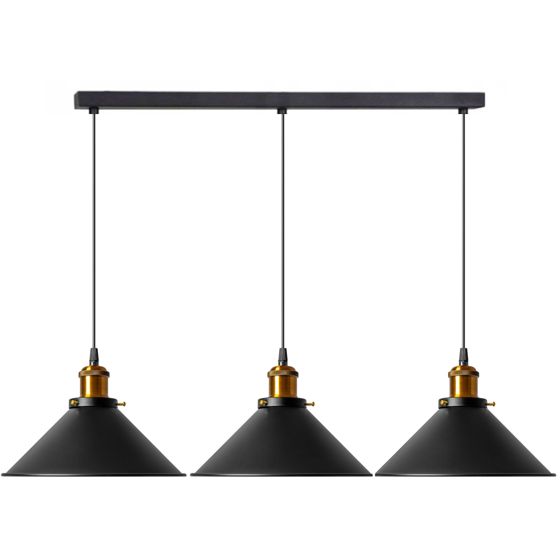 TOOLIGHT hängande taklampa APP017-3CP PORTO Svart 15,5x60x15,5cm