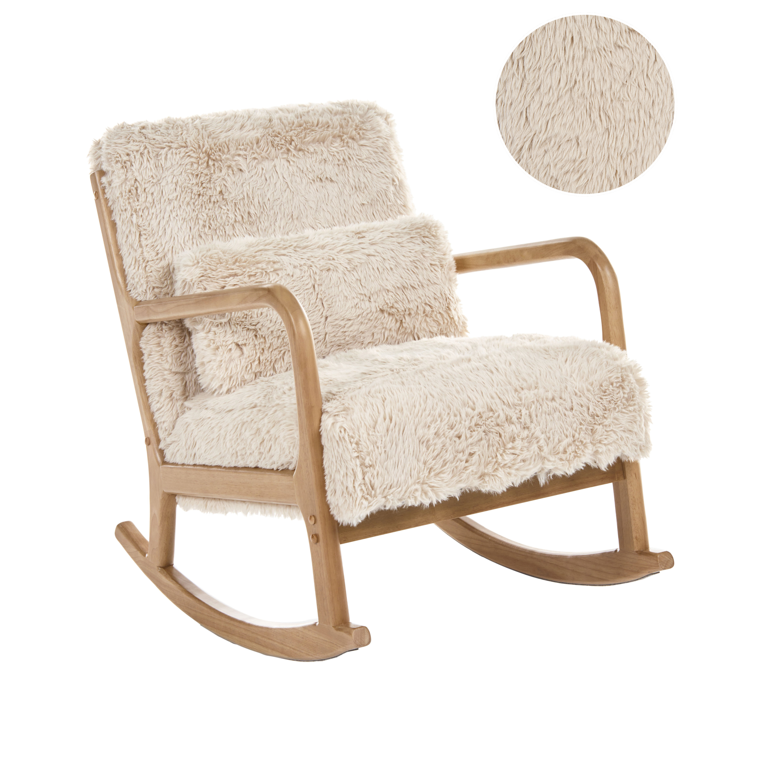 Gungstol SKOVDE Fuskpäls Ljusbeige