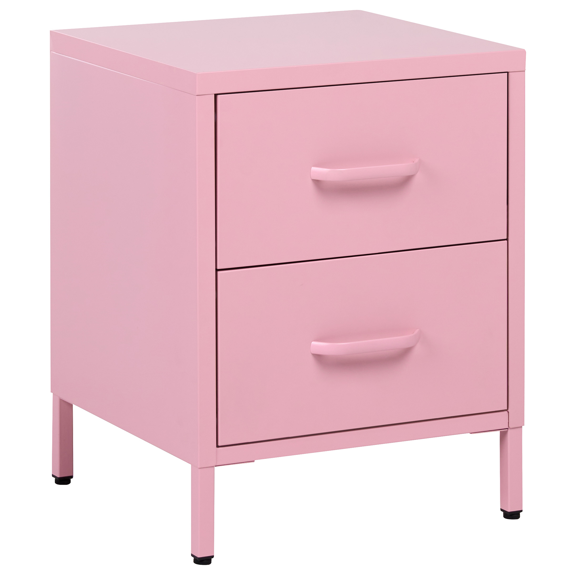 Sängbord med 2 förvaringslådor MALAVI Metall Rosa