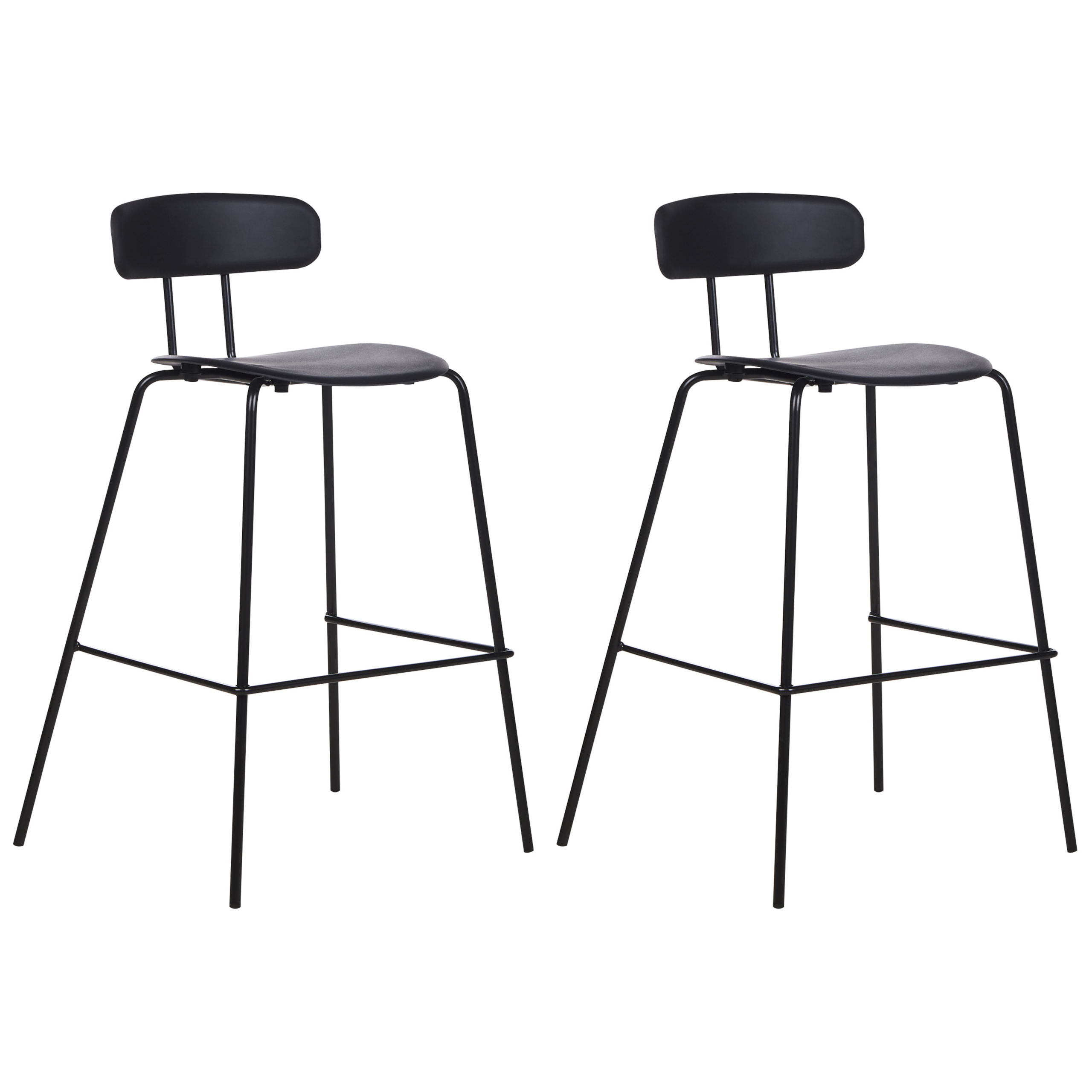 Set med 2 barstolar SIBLEY Svart