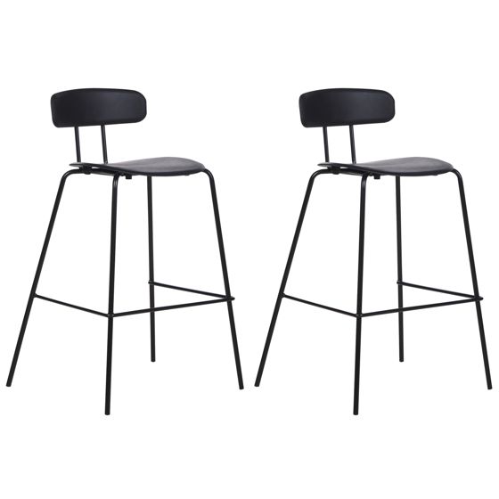 Set med 2 barstolar SIBLEY Svart
