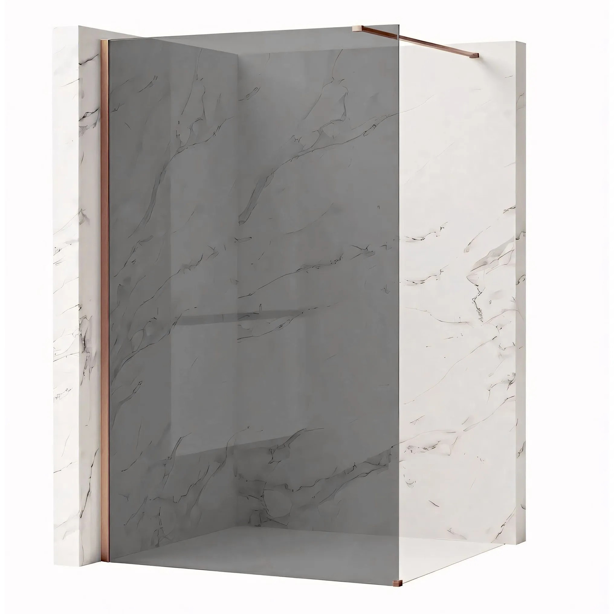 REA Duschvägg Flexi Grey 110 Borstad Koppar, 120x110x195cm