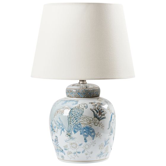 Bordslampa JAMAPA Porslin Vit/ Blå