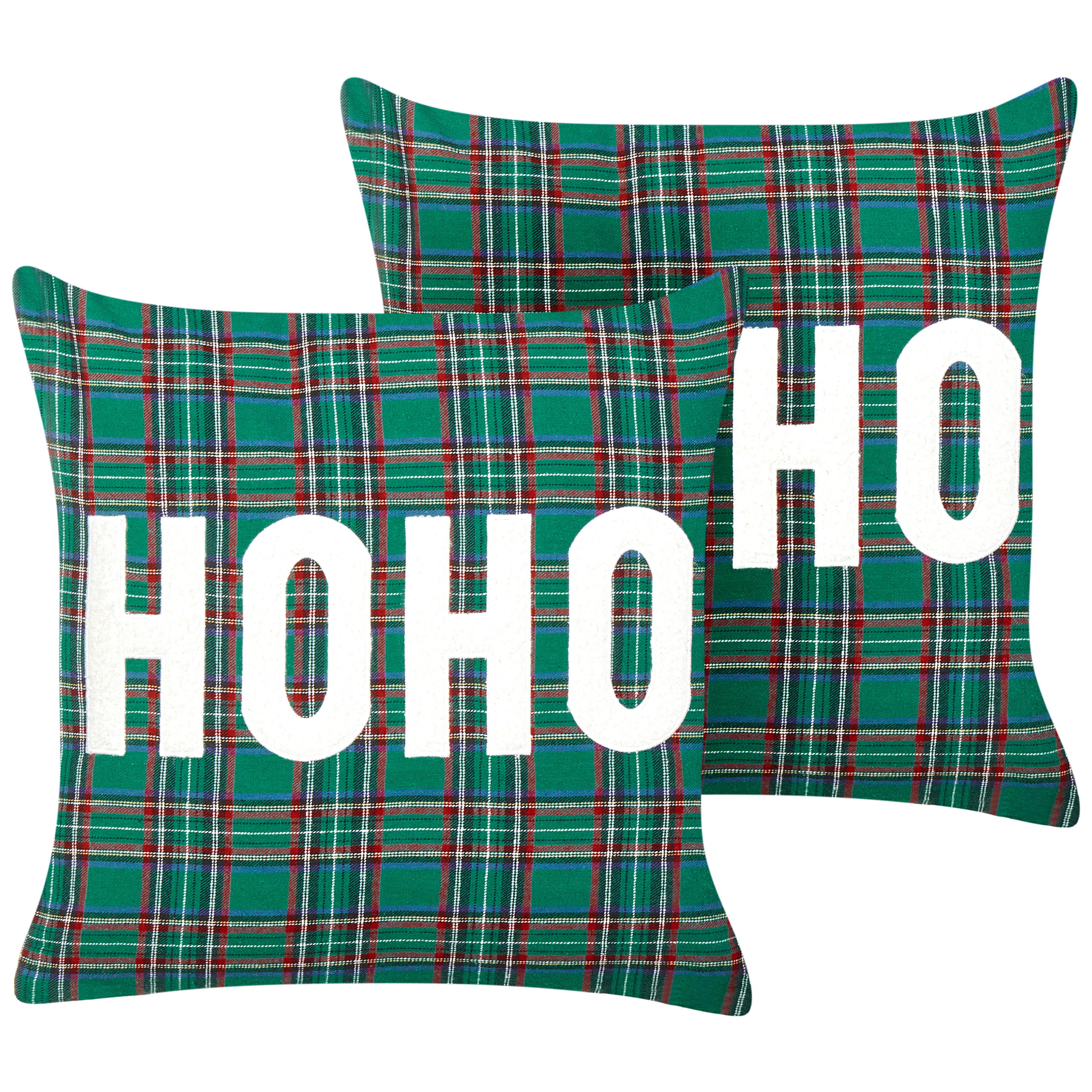 Set med 2 prydnadskuddar JOYCANDY 45 x 45 cm Grön Julmotiv