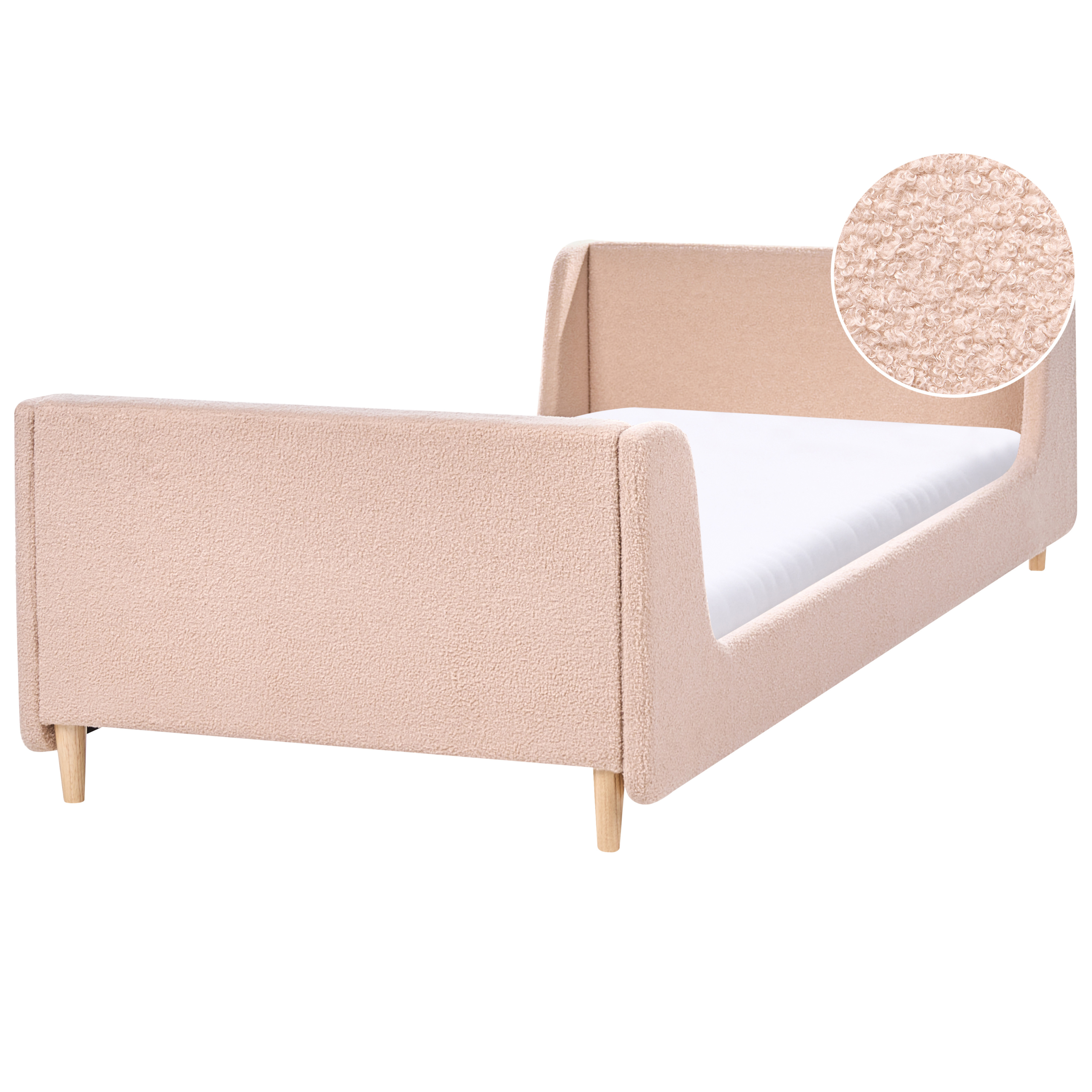 Barnsäng Bouclé LAYE 90 x 200 cm Beige
